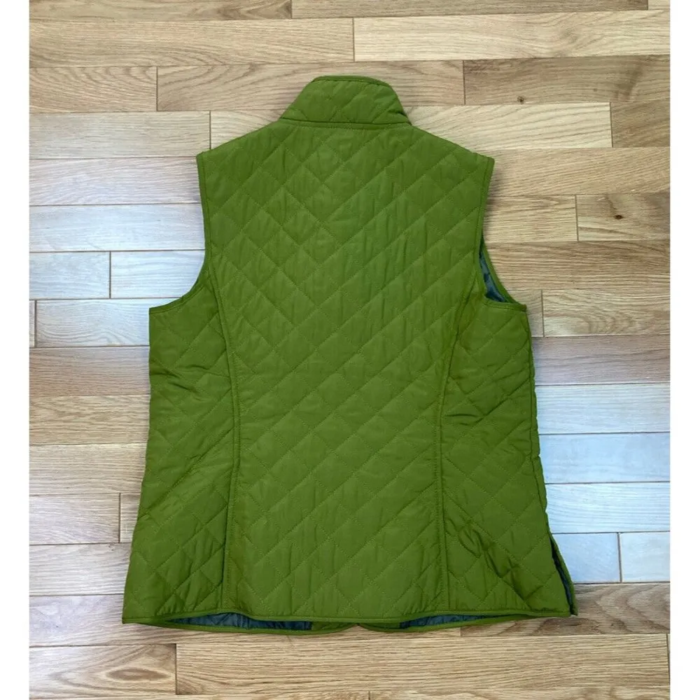 J Jill Quilted Vest Womens Small Petite Green Snap Closure Pockets Casual Soft - Image 4