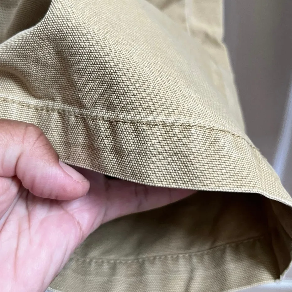 Free People Cleo Washed Khaki Cotton Canvas Roll Tab Straight Chino Pant Size 4 - Image 10