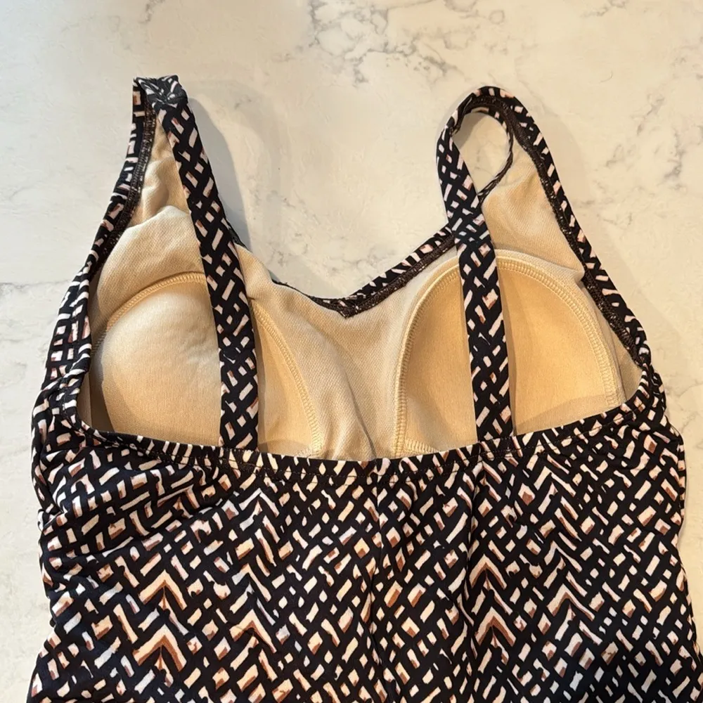 Speedo swim swimming bathing suit brown black swim class meet back to school Size 6 - Image 5