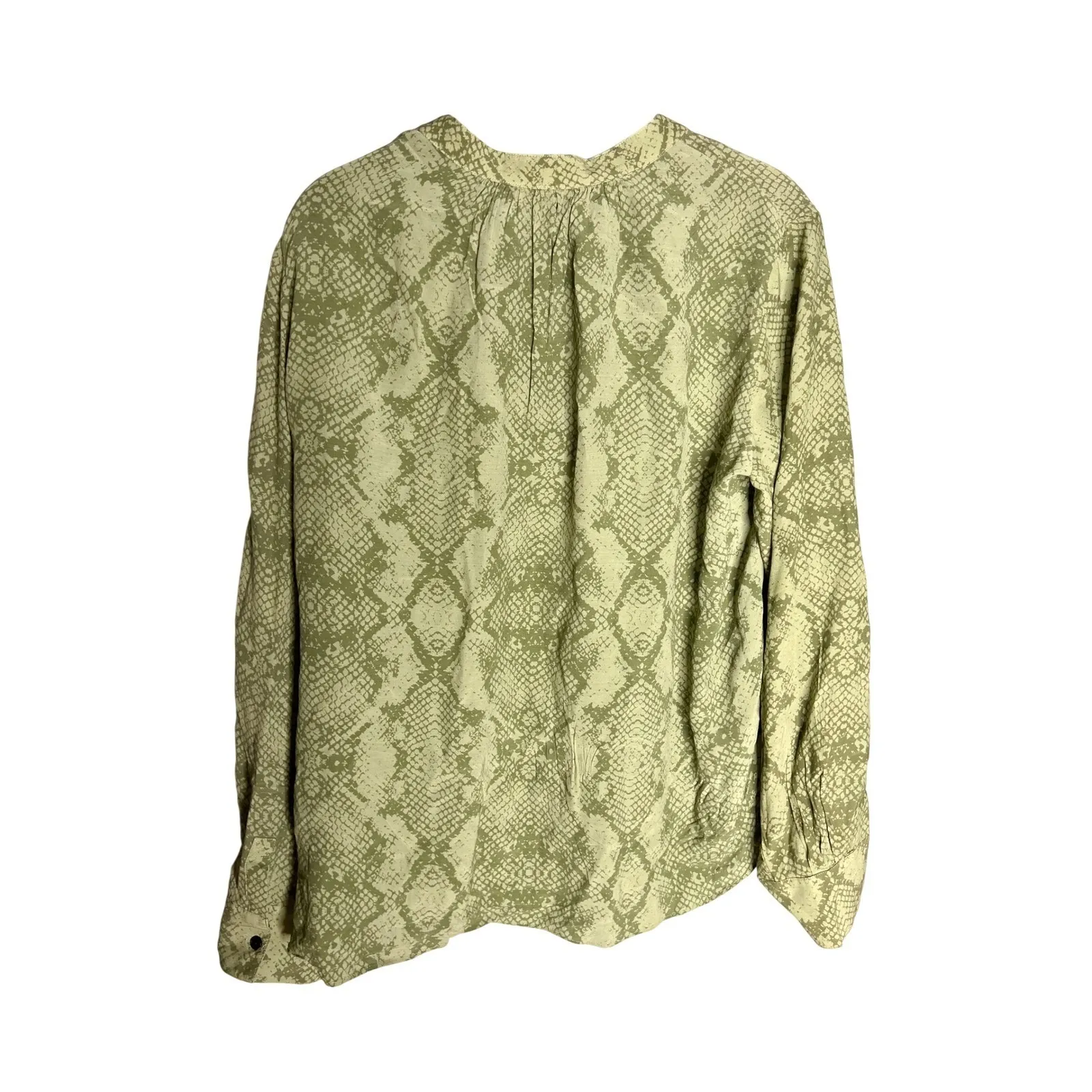 Zadig & Voltaire Tink Python Blouse Size Small Long Sleeve Green Snake Print - Image 7