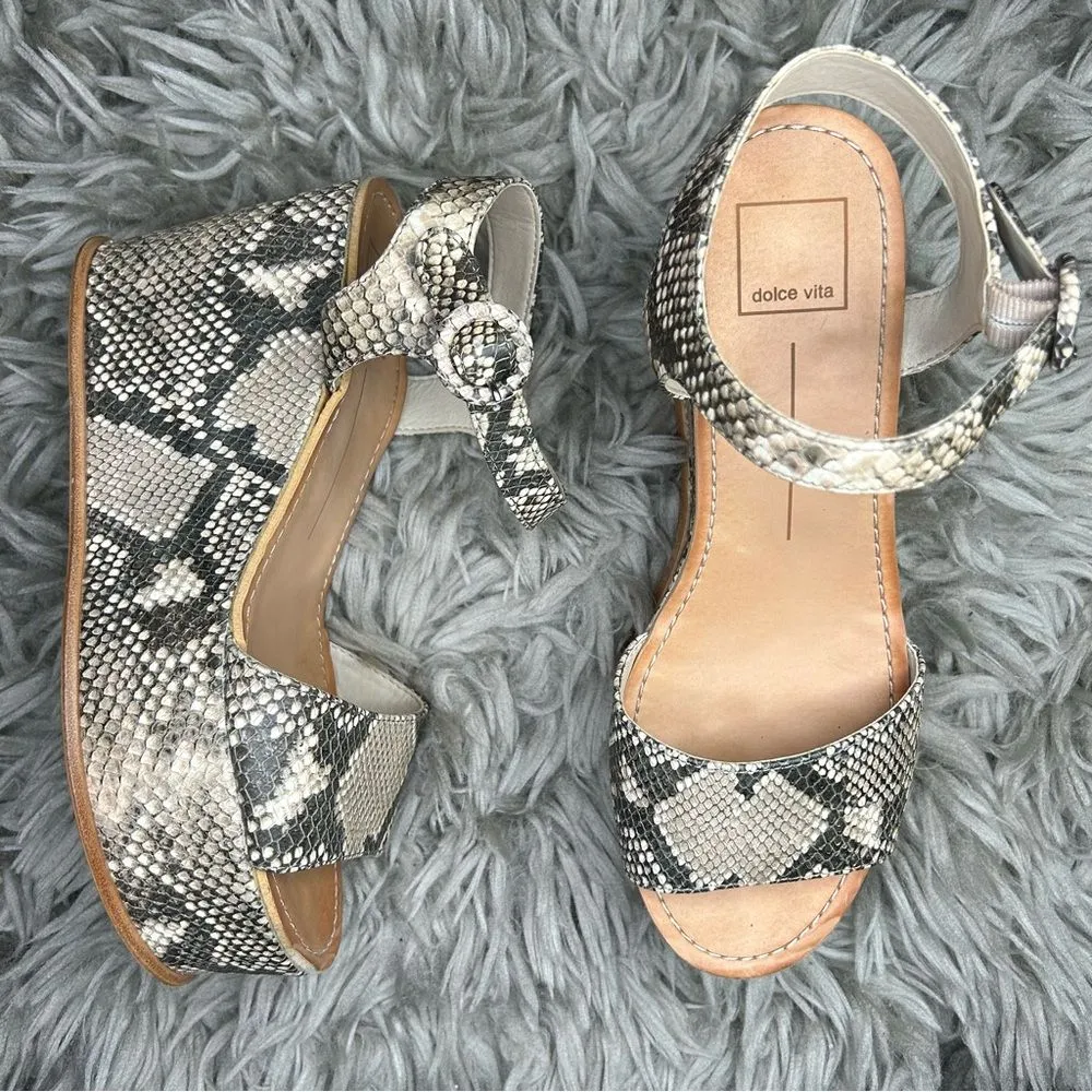 Dolce Vita snake print platform wedge sandals women’s shoe size 9 - Image 2