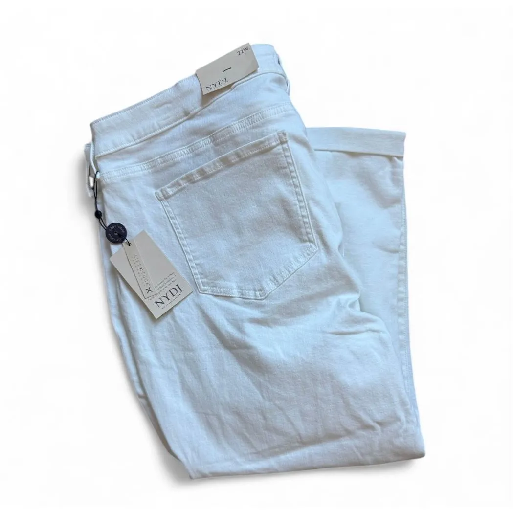 NWT Womens NYDJ Marilyn Straight Optic Lift & Tuck White Crop Jeans - Sz 22W 22 - Image 4