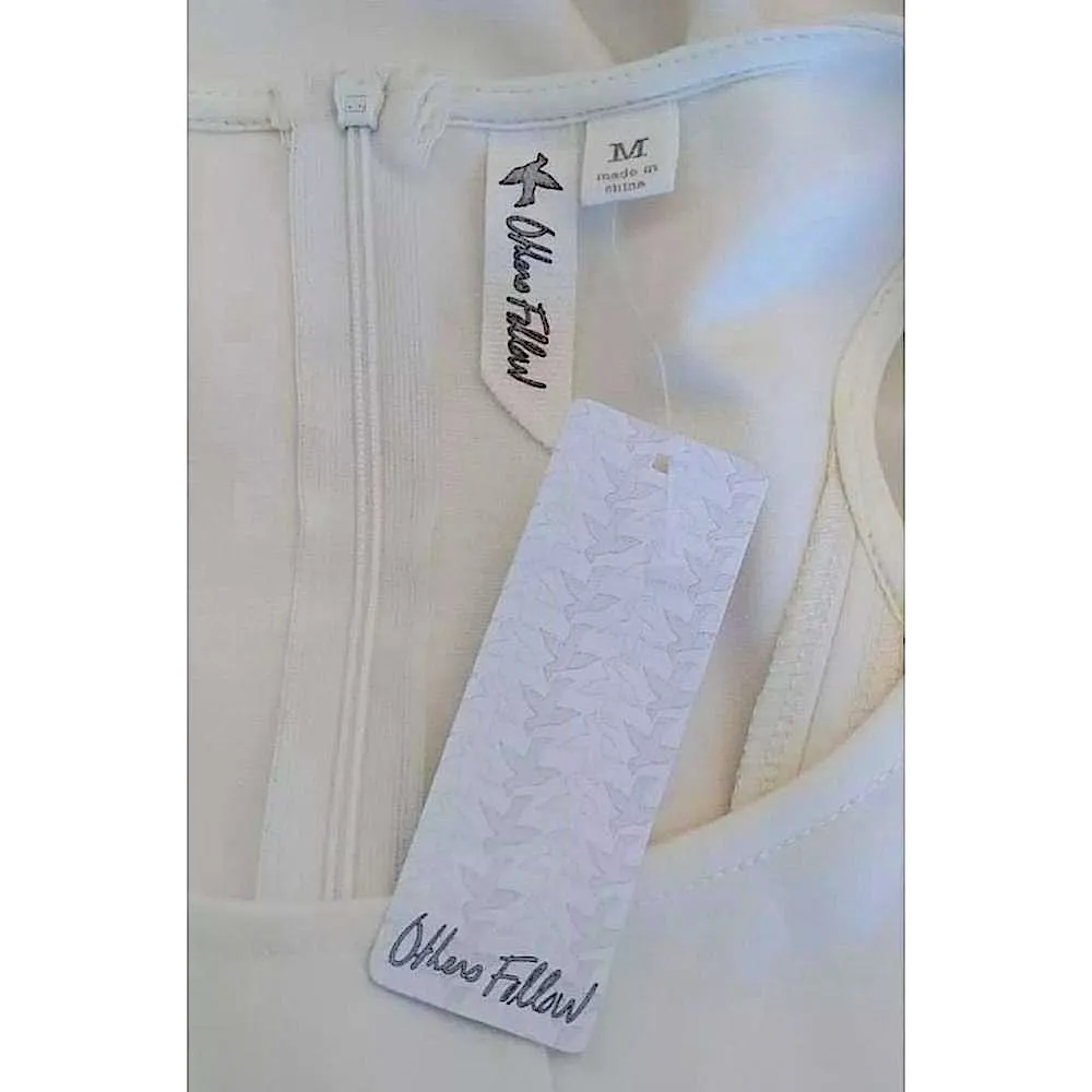 Ivory Off White Stretch Knit Pleated Sleeveless Dress Modcloth Others Follow - Image 5