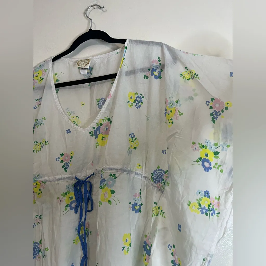 Beaufort Bonnet Co. Floral Cotton‎ Tunic OS White Pastel Caftan Cover - Image 3