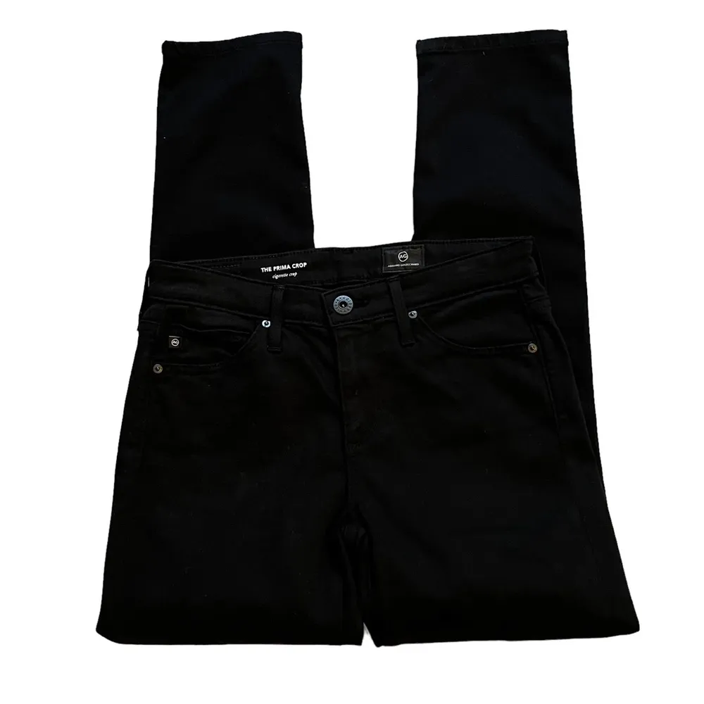 AG Adriana Goldschmied Prima Crop Cigarette Crop, Super Black, Sz 24 - Image 6
