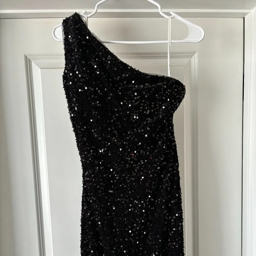 Black Sparkle Prom Dress Size 6 - Image 4