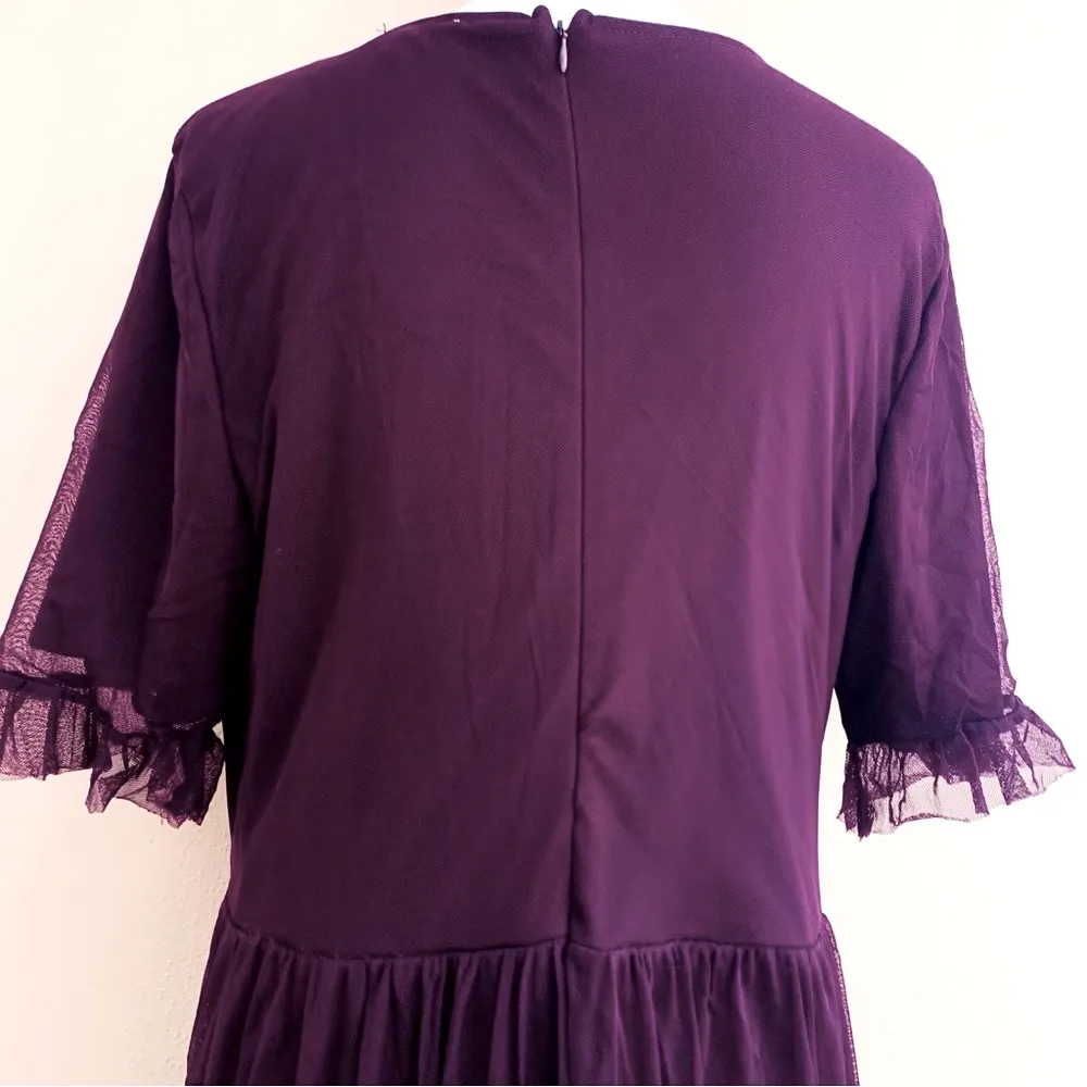 Sweet Salt Dark Purple Yellow Floral Tulle Dress. Size 14 - Image 5