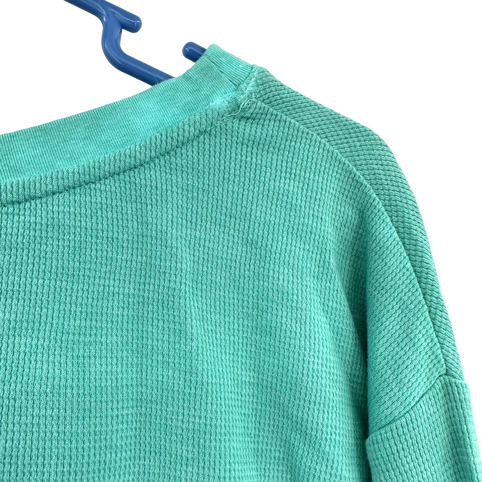 Splendid‎ size small teal white blue long sleeve pullover shirt sweatshirt - Image 4