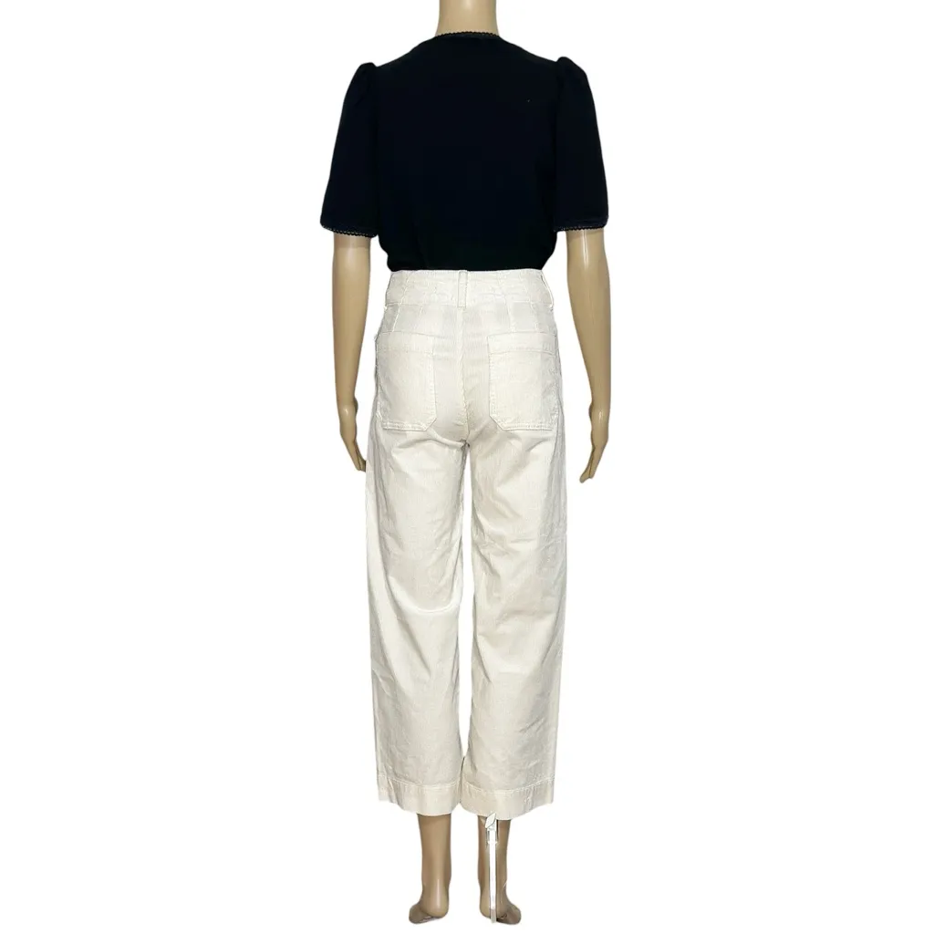 MAEVE x ANTHROPOLOGIE Colette Cropped Wide Leg Corduroy Pants, Ivory, 24” - Image 10