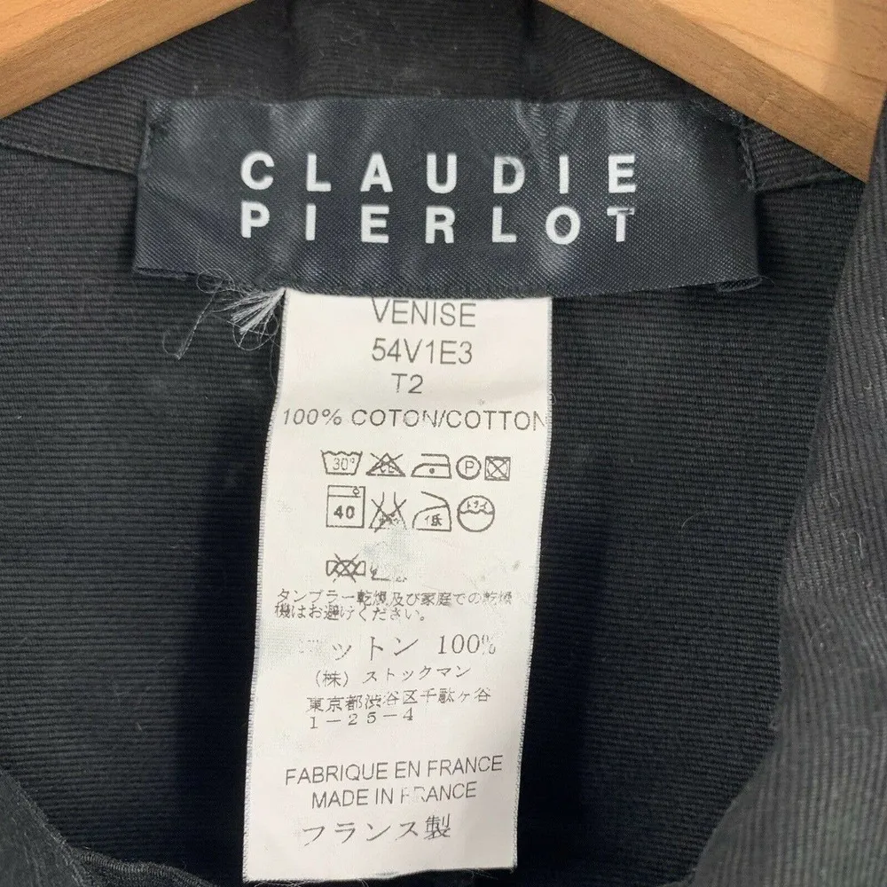 Claudie Pierlot Black Twill Jacket Size 6 - Image 5