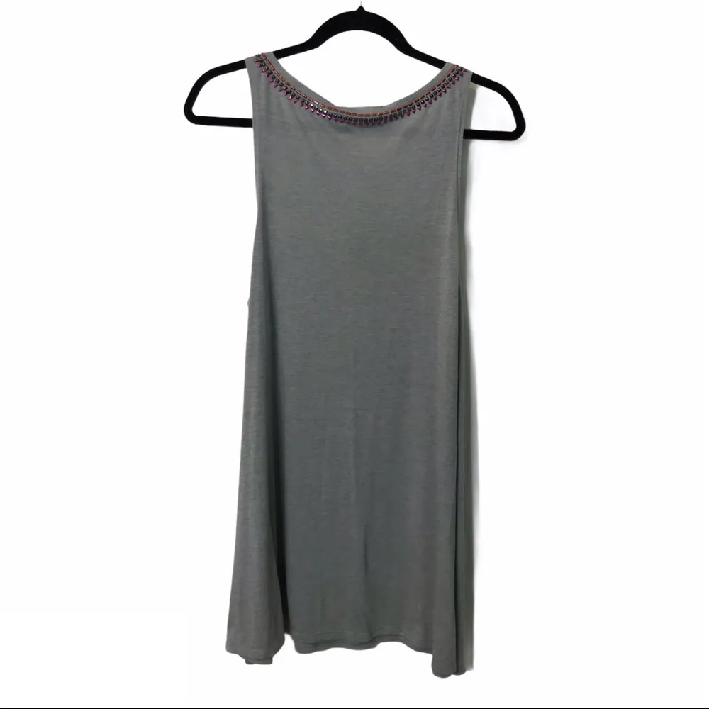 Gray Swing dress minkpink Embellished Neckline M Swingdress casual summer vacay - Image 2