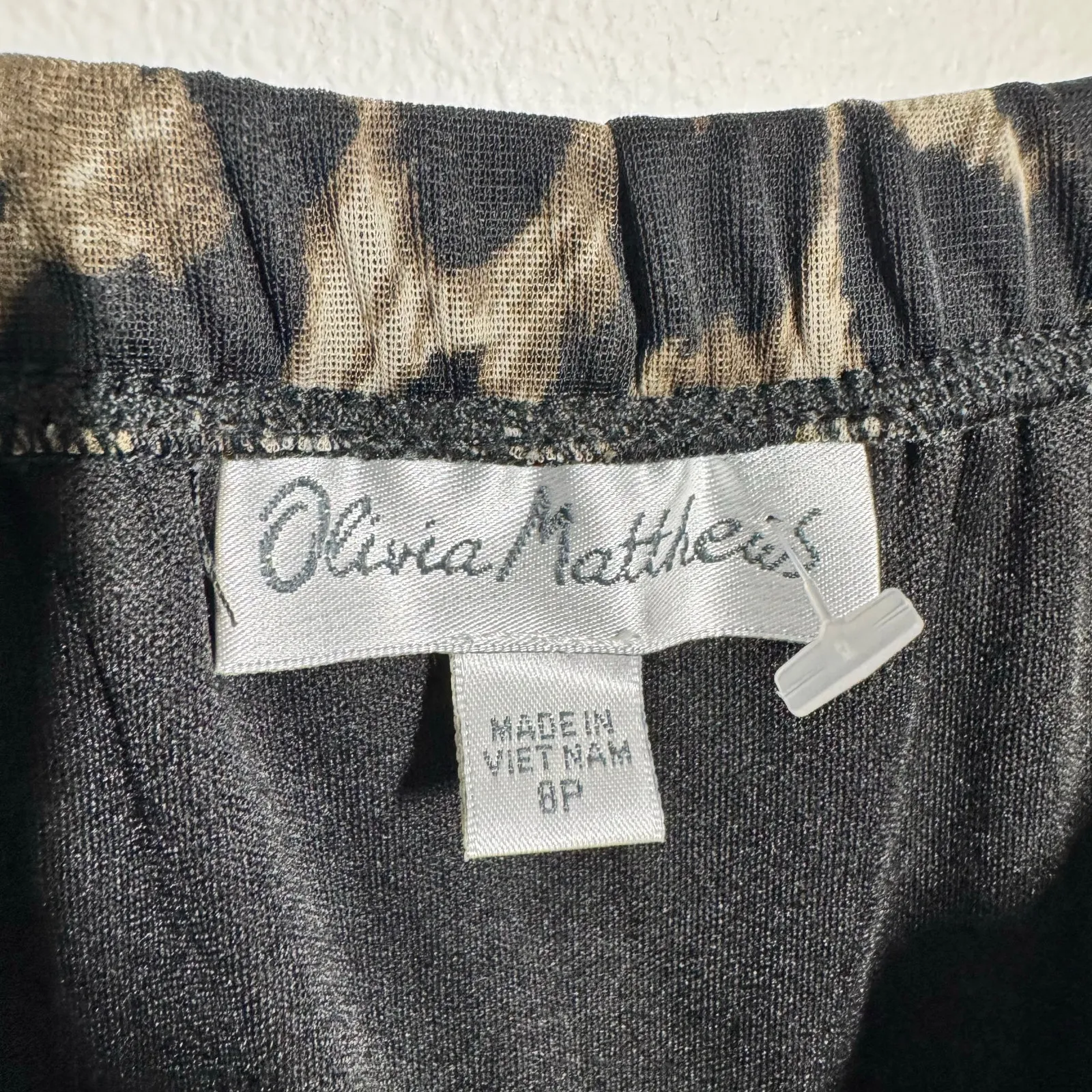 Olivia Matthews Y2K Leopard Dress Women 8P Black Animal print Asymmetrical Club - Image 4