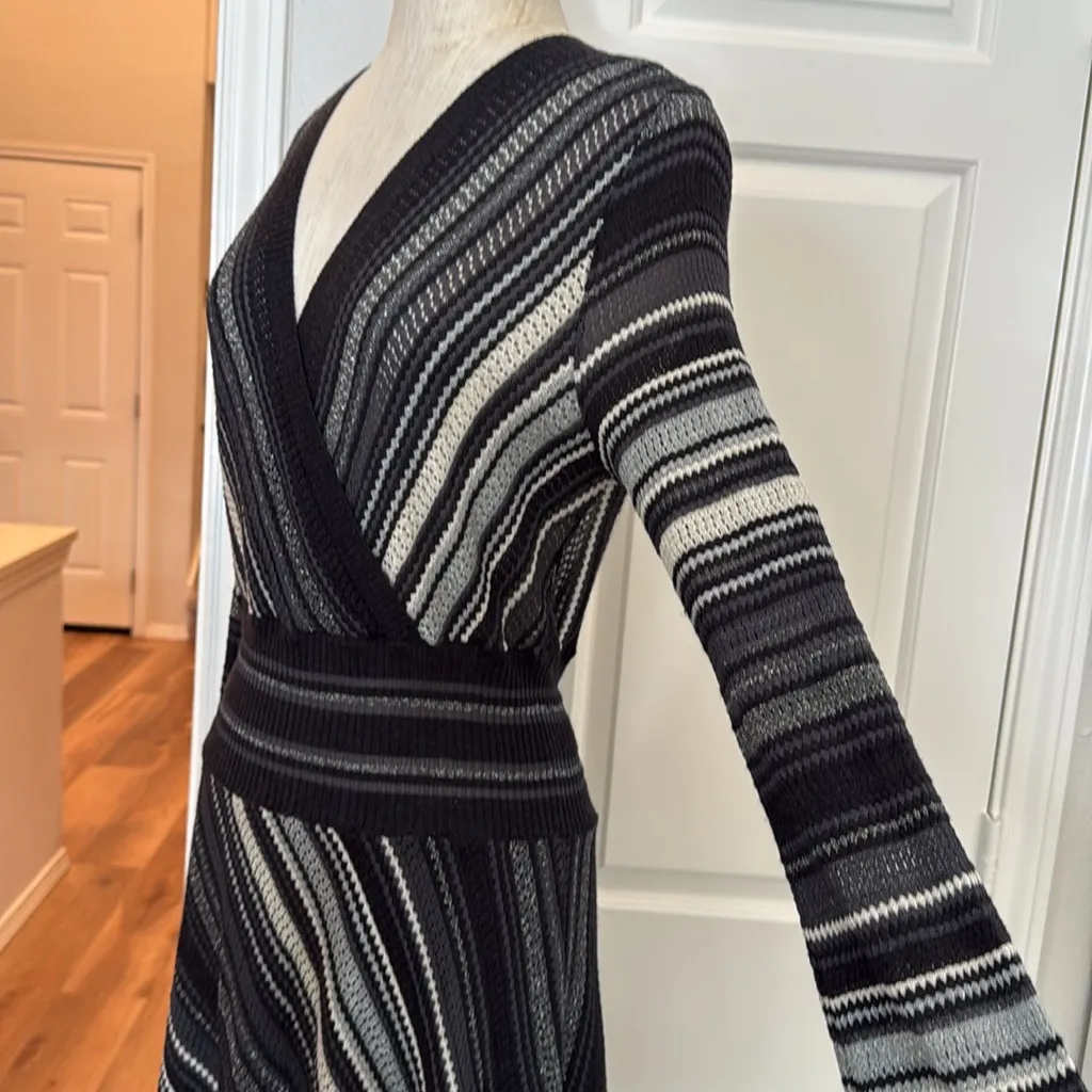 M Missoni faux wrap wool blend long sleeve midi dress - Image 16