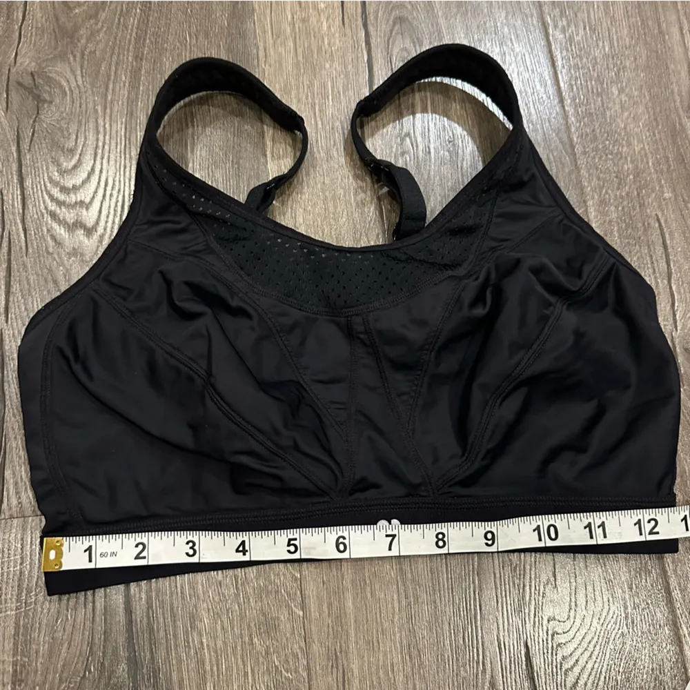 Sweaty Betty Sz 36E Sports Bra Black Stitch Details Convertible Strap Racerback - Image 3