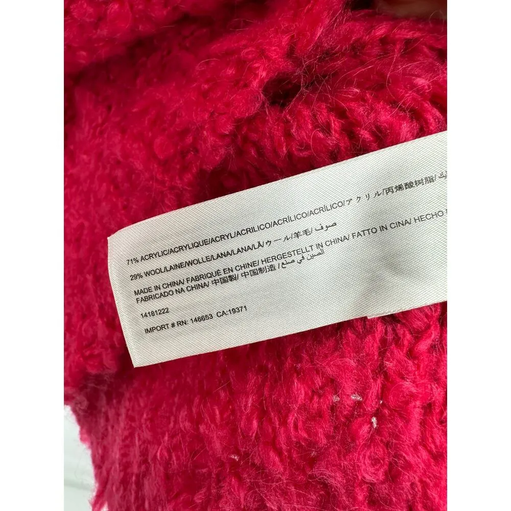 C/MEO Collective Women Barbie Pink Coco Knit Sweater Balloon Sleeve Wool Blend M - Image 8