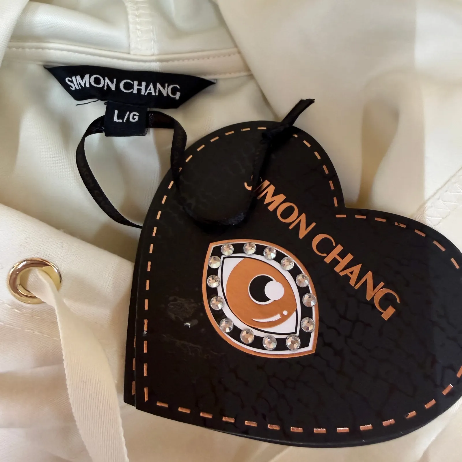 Simon Chang Cream "Life Soul Good" Very Soft Hoodie New with tags Size Large - Image 7