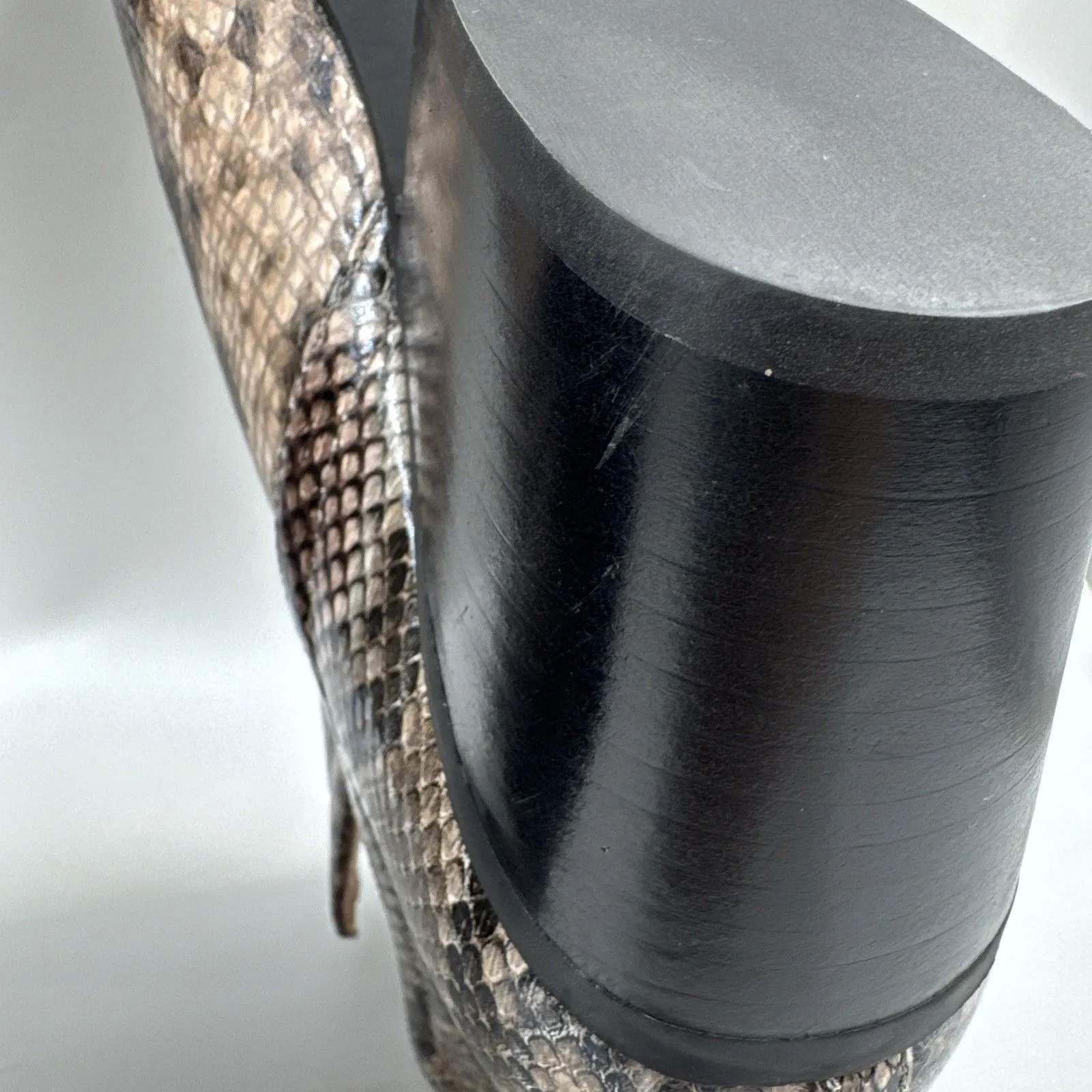 Jeffrey Campbell Tan, Black & White Multicolor Snake Animal Print Boots Rella 9 - Image 16