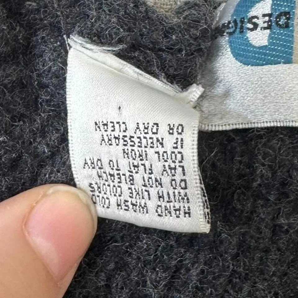 Lambs Wool Grey Zip Up Sweater Size Medium Cozy Basic Fall Winter Vintage - Image 6