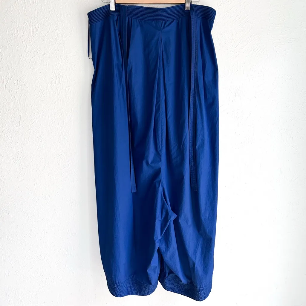 HEI HEI Anthropologie Blue Cotton Wide-Leg Jumpsuit Large Petite - Image 4