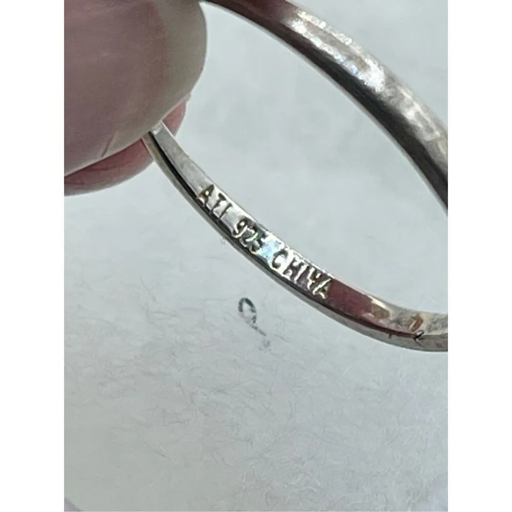 Sterling silver Opal diamond size 7:25 ring - Image 4