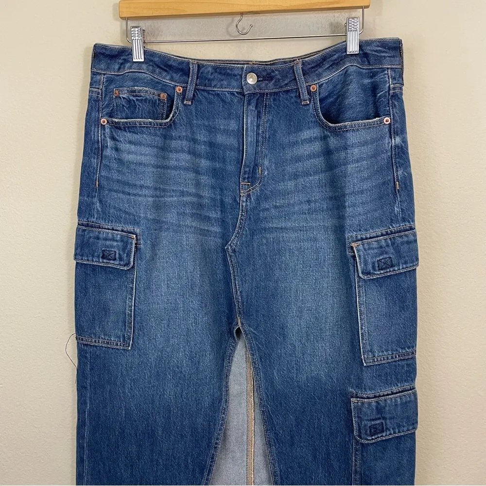 American Eagle Low Rise Cargo Denim Maxi Skirt Size 14 - Image 6