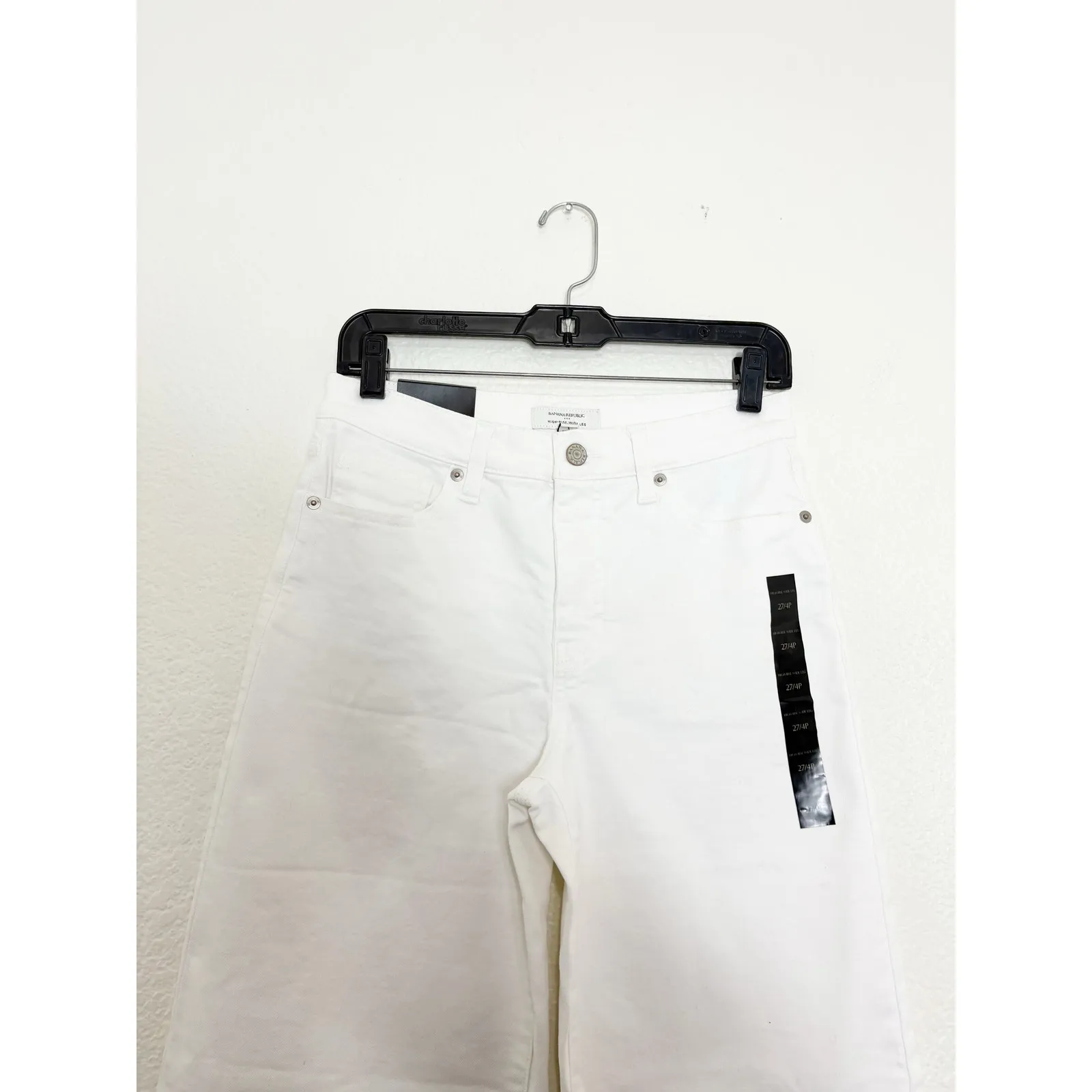 NWT Banana Republic White High Rise Wide Leg Jeans Size 27 Petite - Image 5