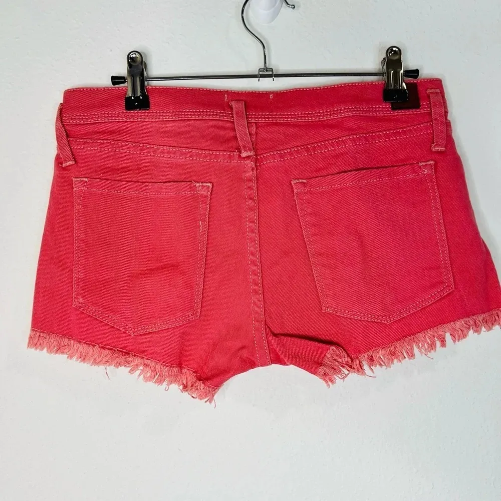 🆕 Roxy Denim Shorts Doily Dukes Cut Off Pink Lace Overlay Stretch - Image 6