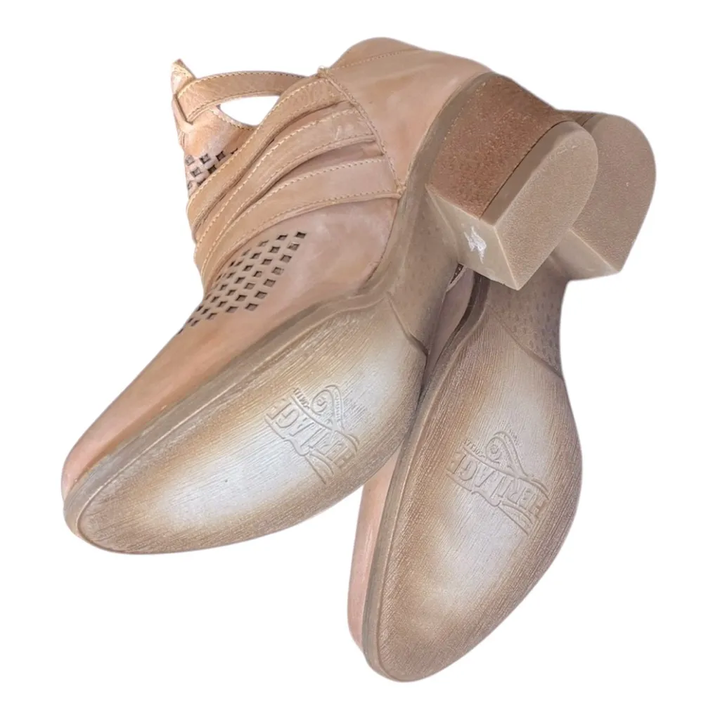 CORRAL Western Ankle Boots Round Toe Leather Upper in Rose Size 7 - Image 6