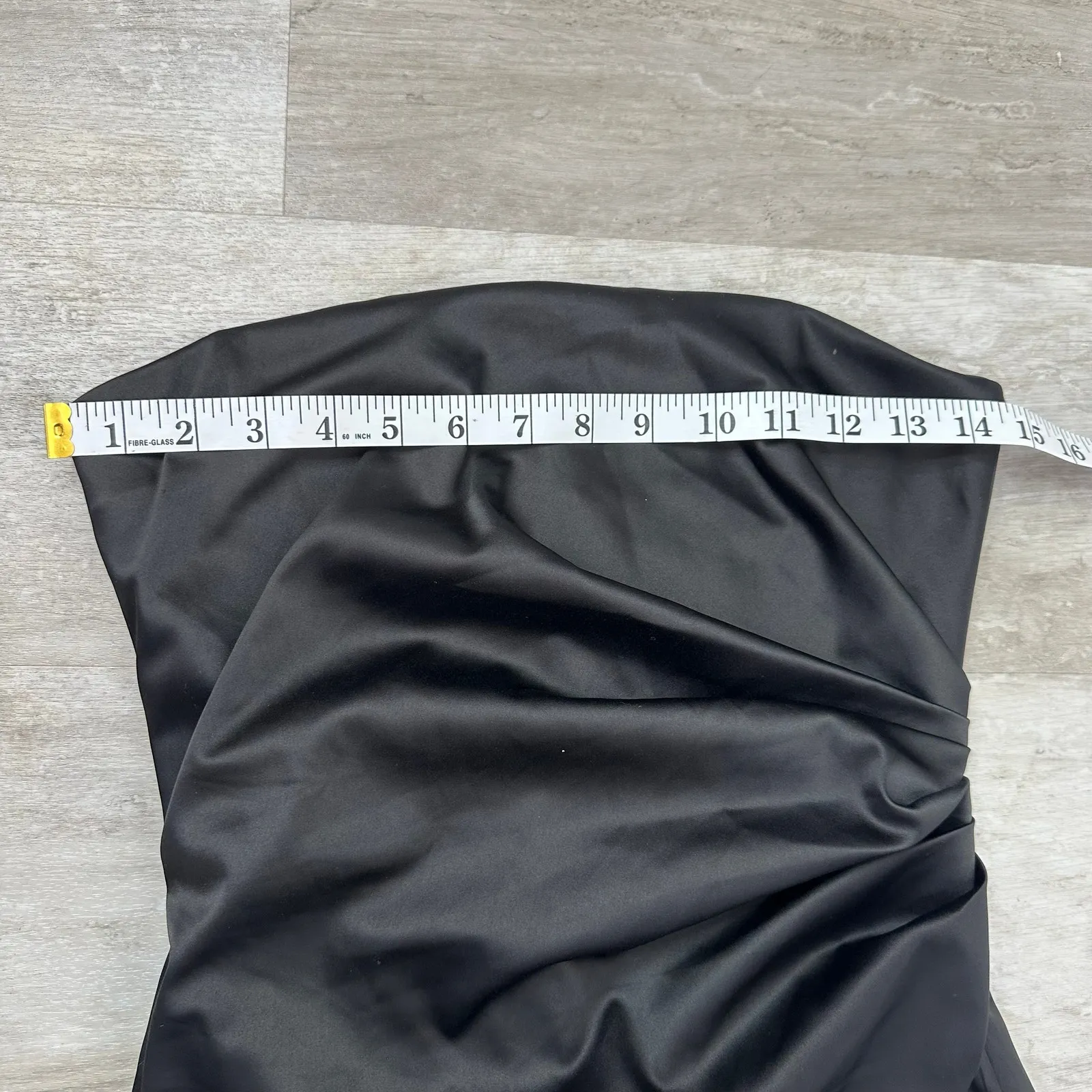 Bayboo SAFIYA Maxi Dress Black High Slit Strapless cocktail Gown Size Medium - Image 8