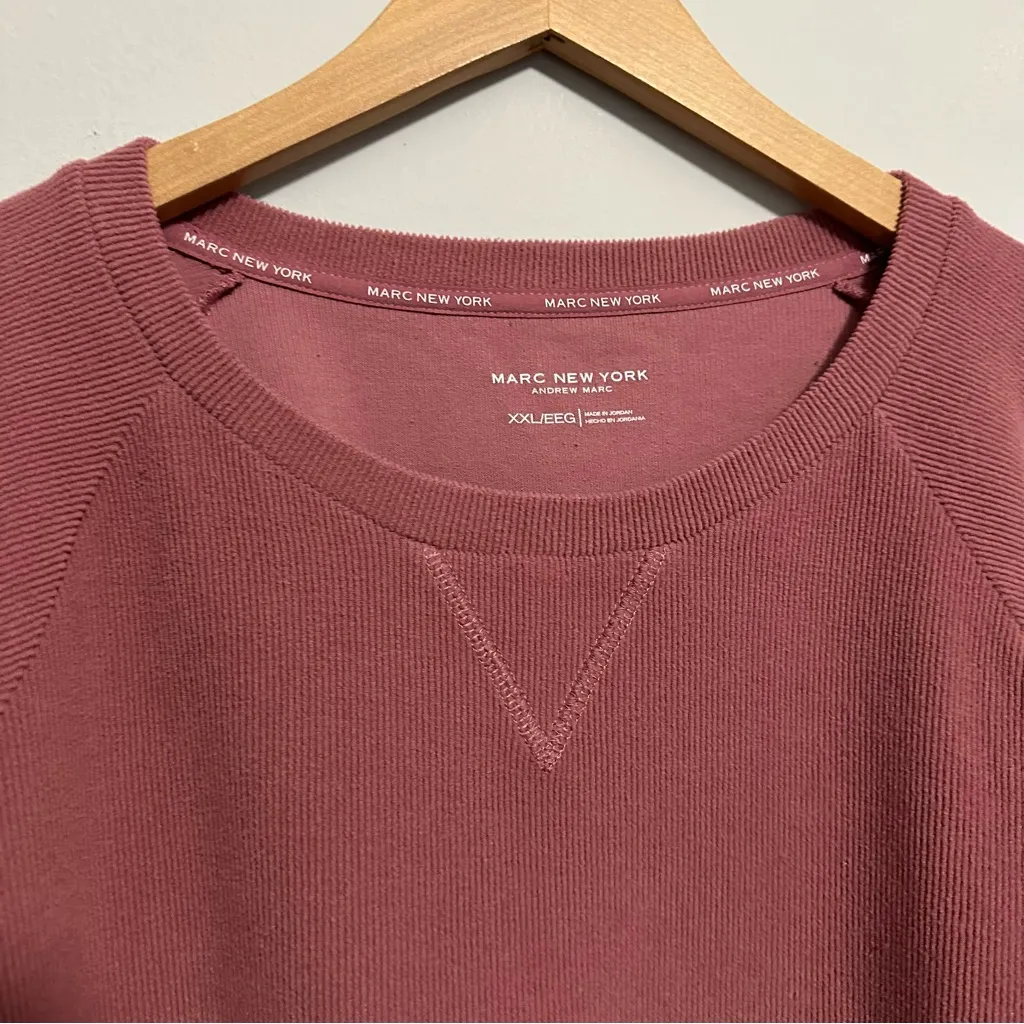 Marc New York Cozy Ribbed Crewneck Sweater Women's Size XXL Salmon Pink - Image 2