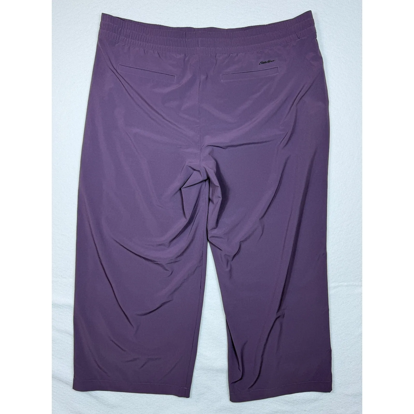 Eddie Bauer Womens XL Purple Capri Pants Drawstring Waist Zippers Lightweight - Image 6