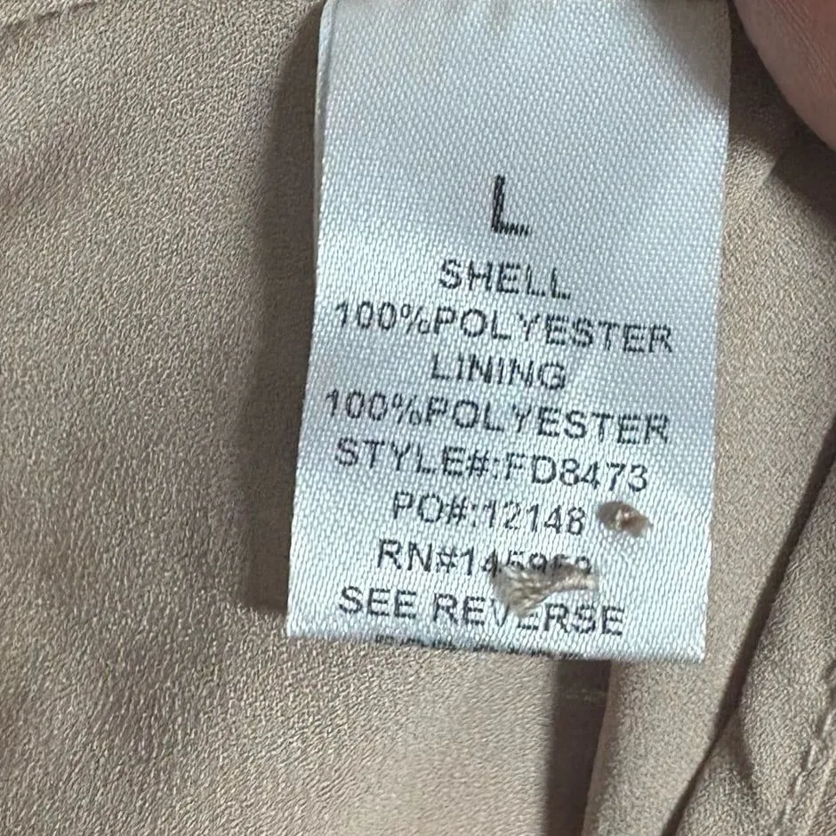 Wild Fern Pale‎ Pink Floral Ruched Dress Size Large - Image 10