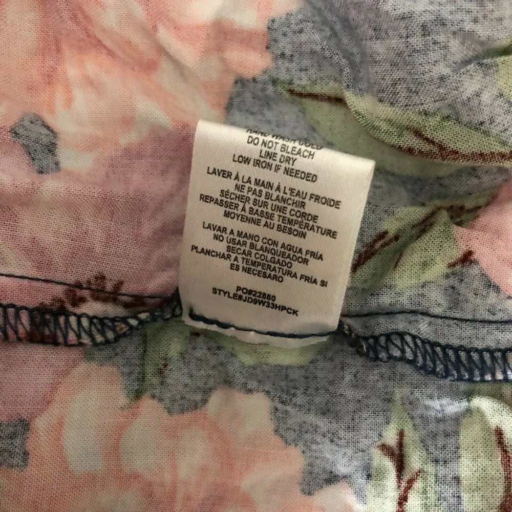 Hiatus Dress A Line Floral Crossover Spaghetti Strap Blue Pink Size S - Image 5