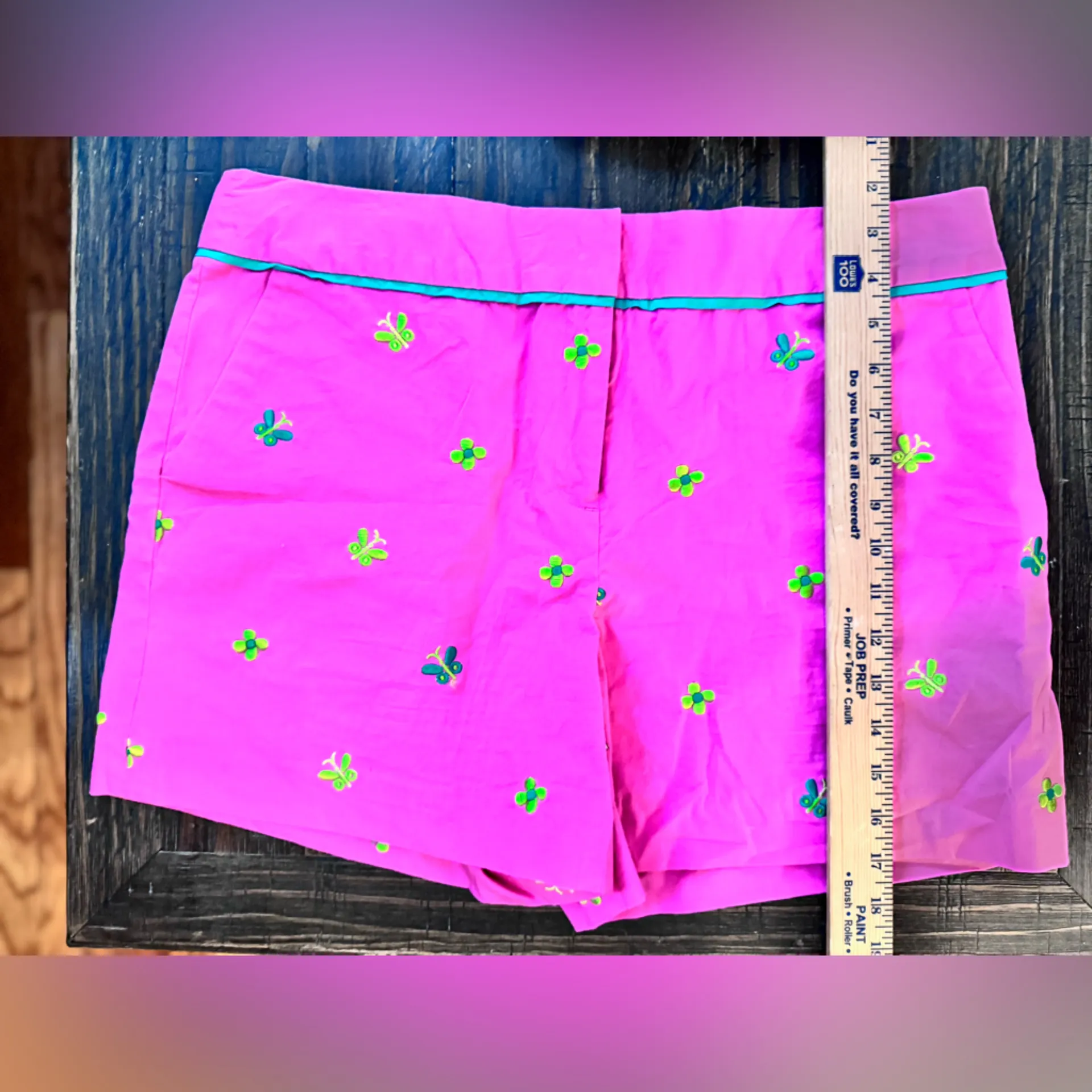 Lilly Pulitzer Pink Butterfly & Flower Embroidered Shorts size 14 - Image 8