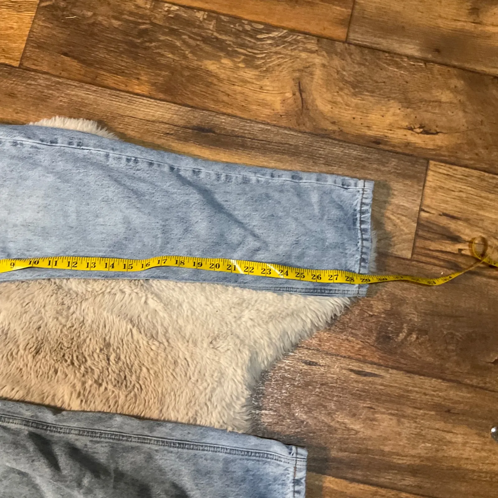 Princess Polly Denim Jeans Size 4 Light Wash Asymmetric Crossover Waist Straight - Image 4