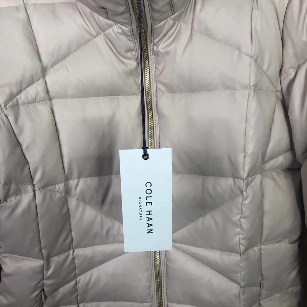 NEW Cole Haan Sateen Puffer Down Jacket Tan - Image 8