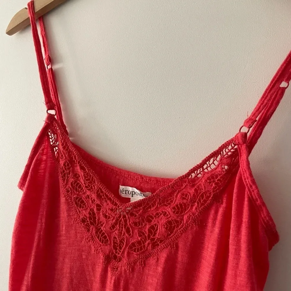 Orange Aéropostale Lace Trim Tank Top - Image 4
