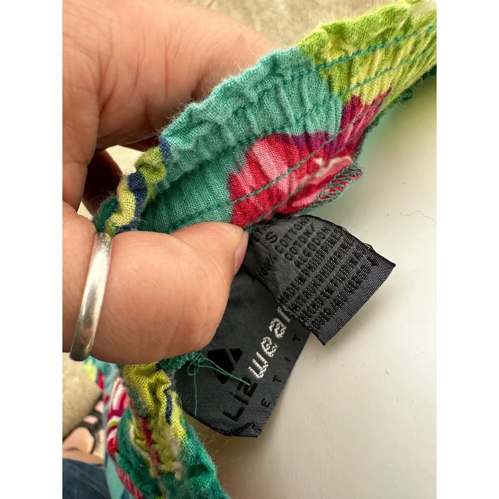 Liz Wear Vintage 80s Green Floral Skirt Petite Small - Image 9