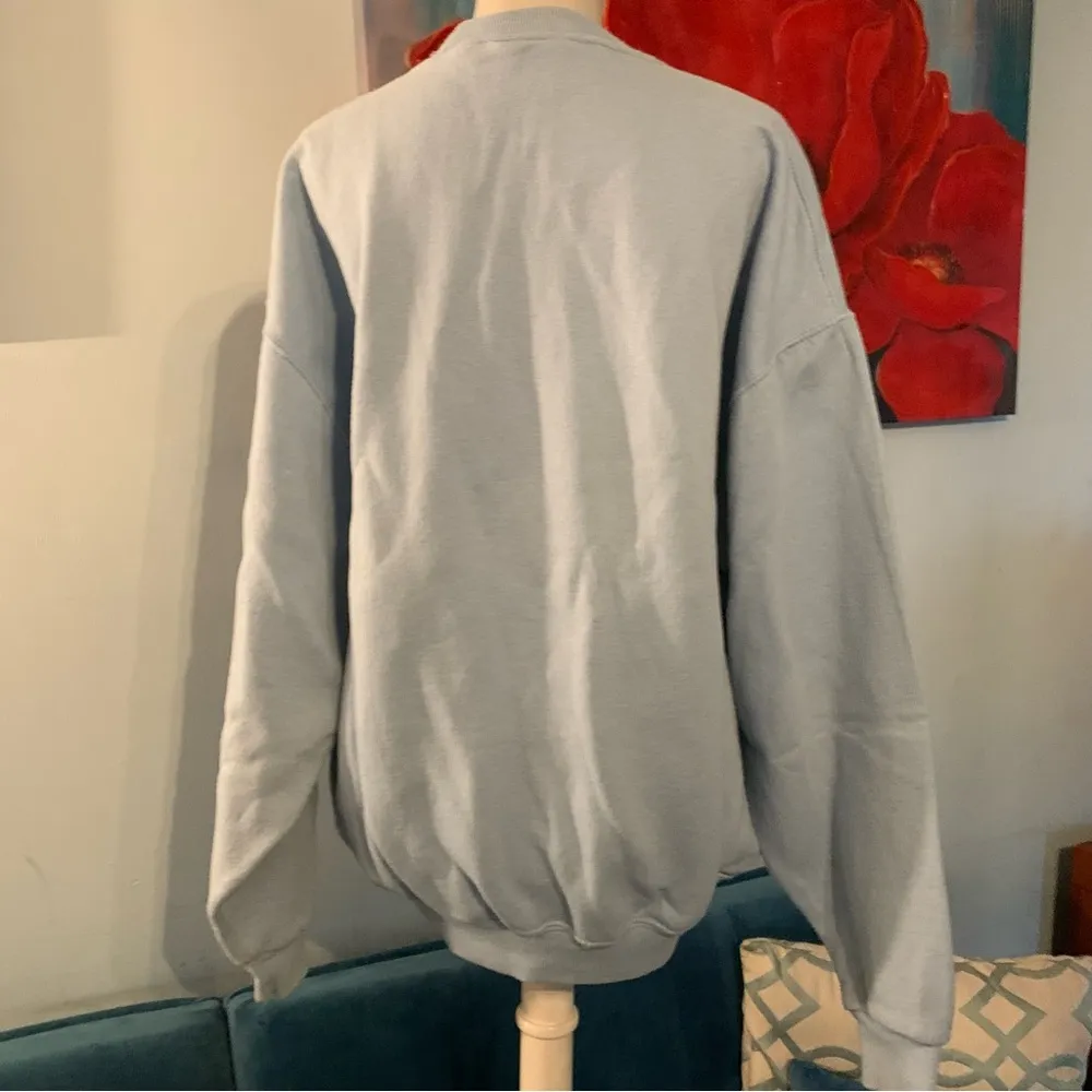 Vintage Jerzees Blue Sweatshirt Womens Butterflies Honduras Size L Large - Image 9