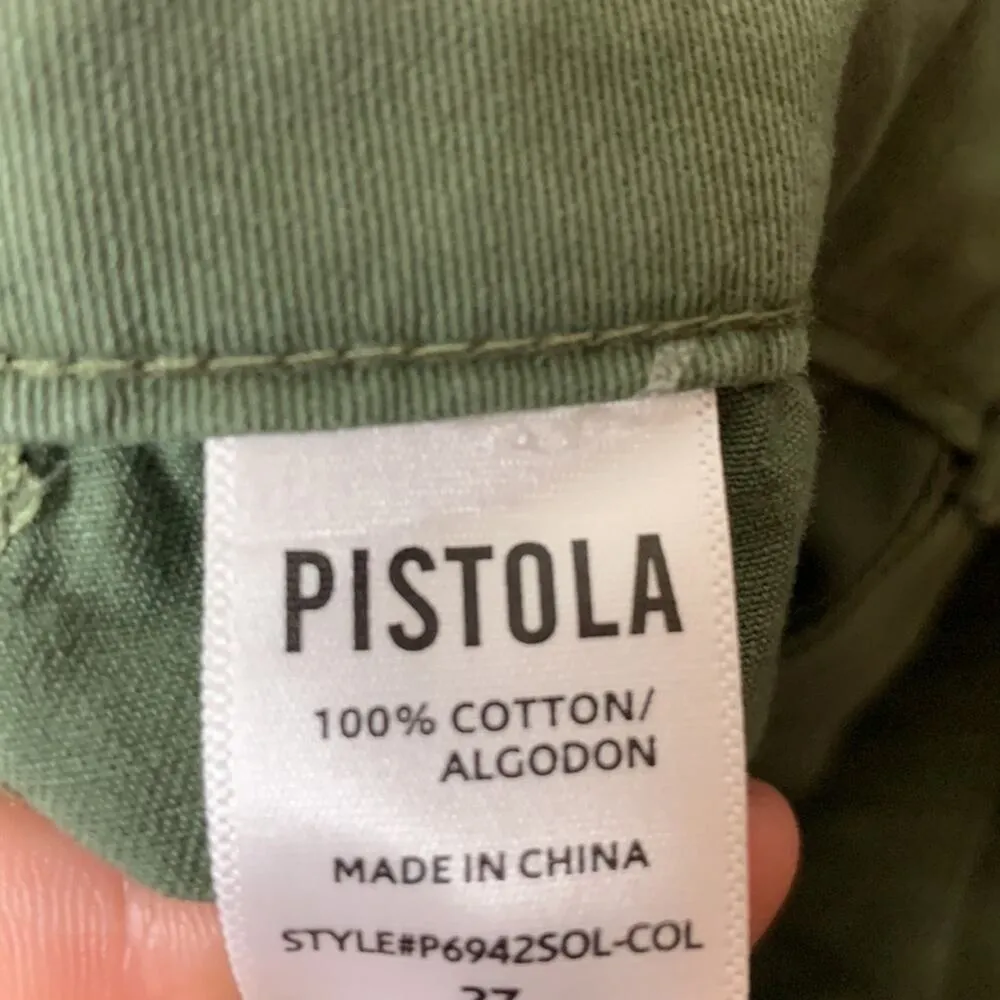 NWT Pistola Pamela high rise utility green field pants high rise sz 27 - Image 5