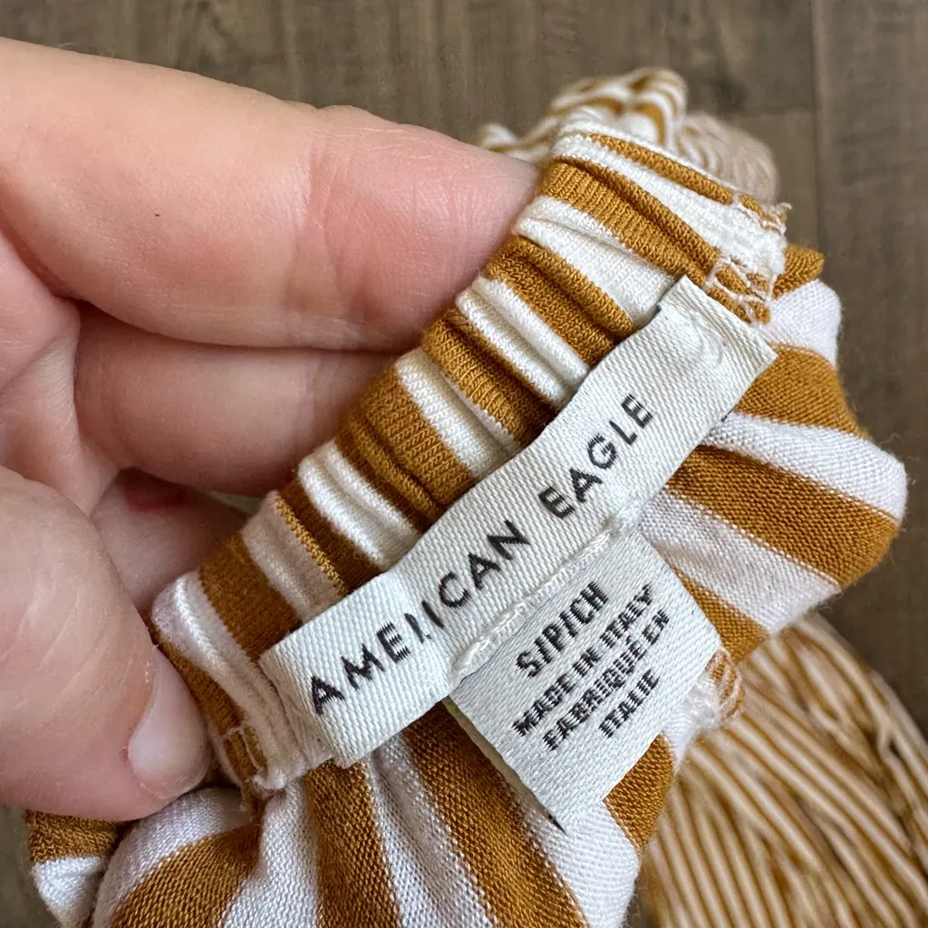 American Eagle Outfitters Yellow Striped Tube Jumpsuit- Small - Image 7