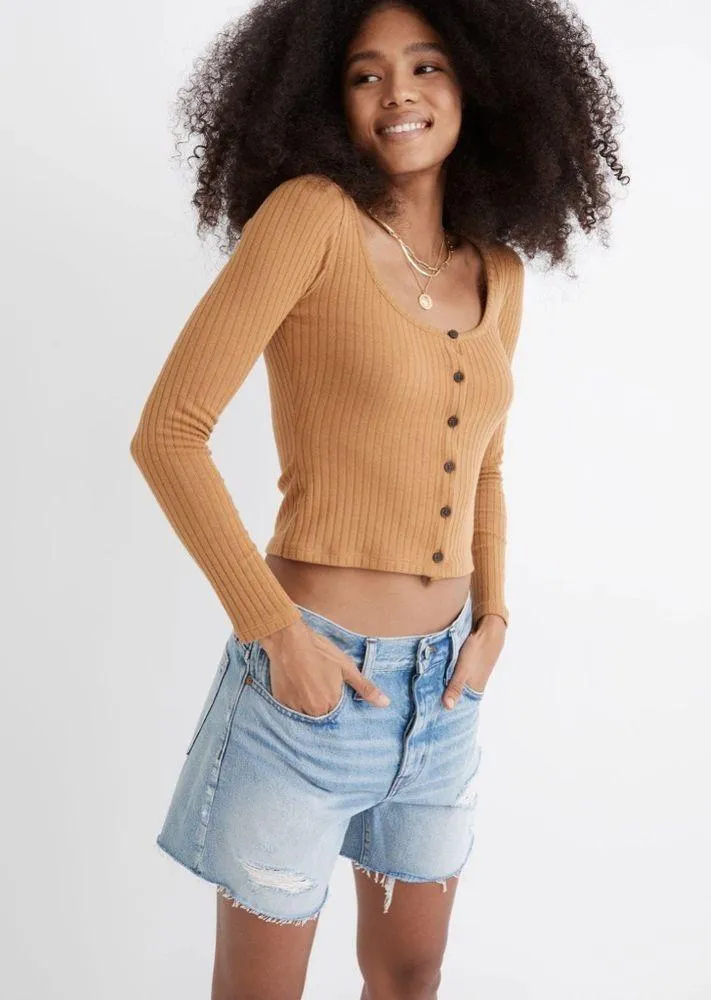 Madewell Relaxed Mid-Length Denim Shorts in Steenwick Wash: Ripped Edition - Image 6