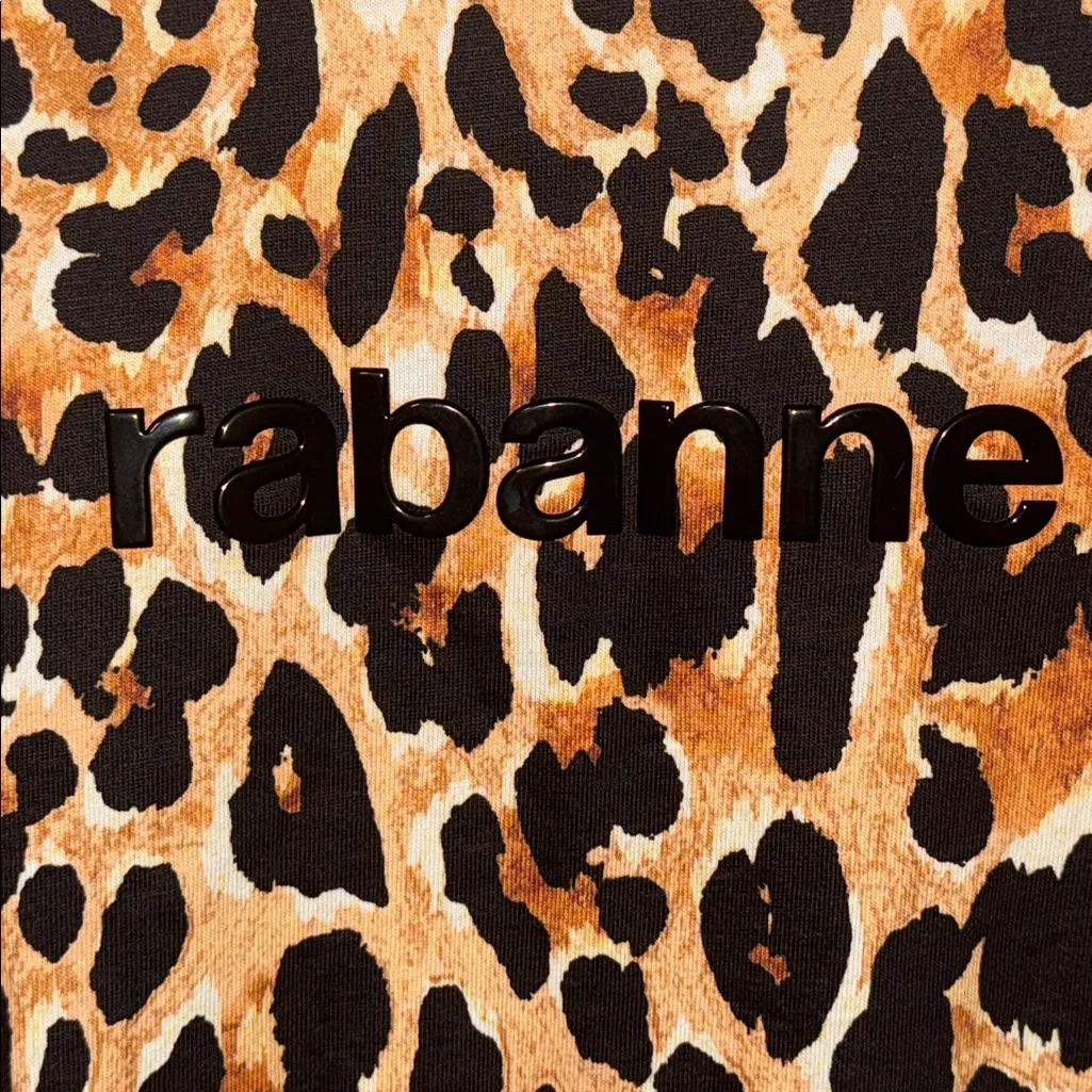 Paco Rabanne x H&M Leopard Print Twist Detail T-Shirt Women’s XL 100% Cotton - Image 5