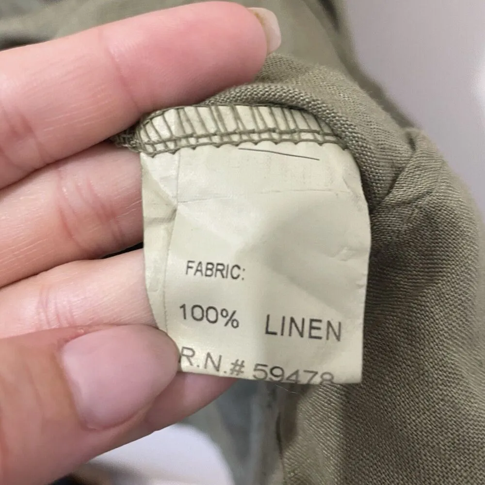 Bellambra Green 100% Linen Tiered Casual Summer Dress Size S Italian Designer - Image 7