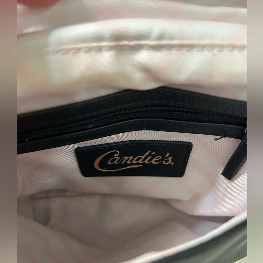 Candie’s Purse Crossbody Shoulder Hand Bag Bow Accent Small Black - Image 5