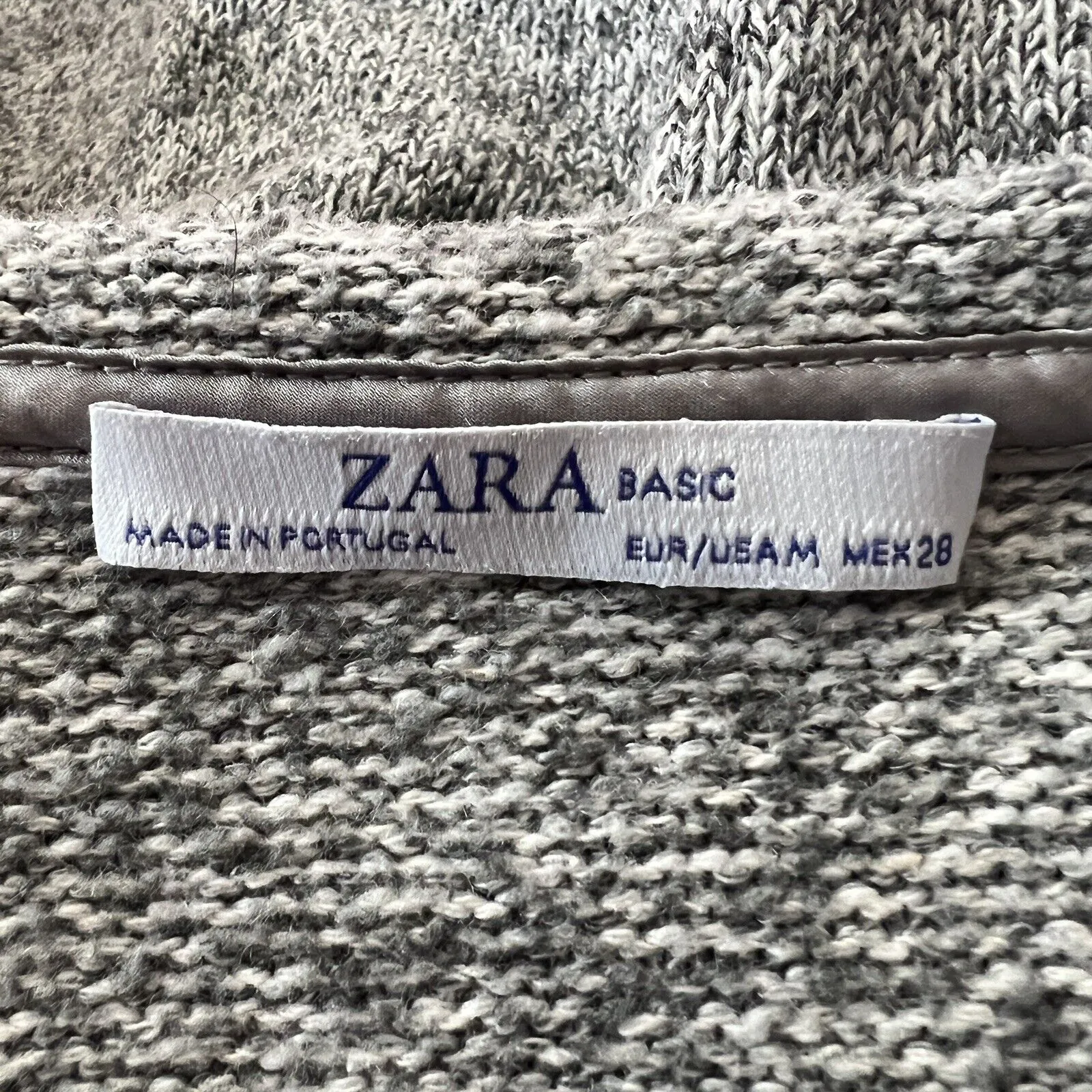Zara Basic Sweater Womens Medium Gray Marled Cropped‎ Bell Sleeve Minimalist - Image 7