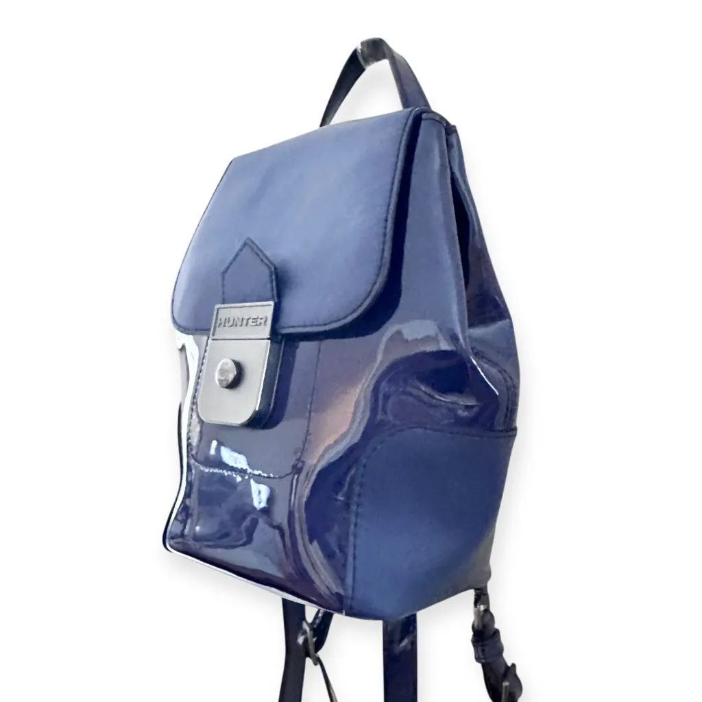 Hunter  Patent Leather Mini Convertible Backpack Blue - Image 3