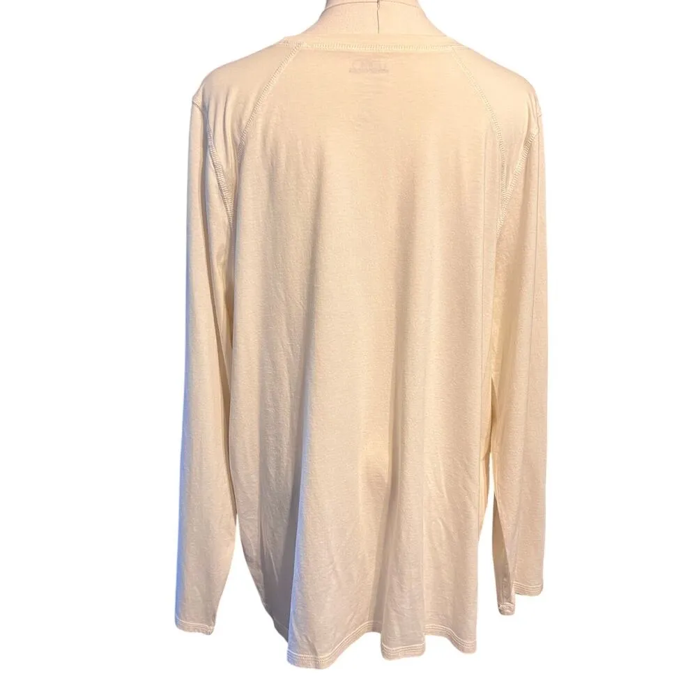 Logo Principles "The Tee". Off White, Long Sleeve, Crew Neck. Cotton/Modal XL - Image 2