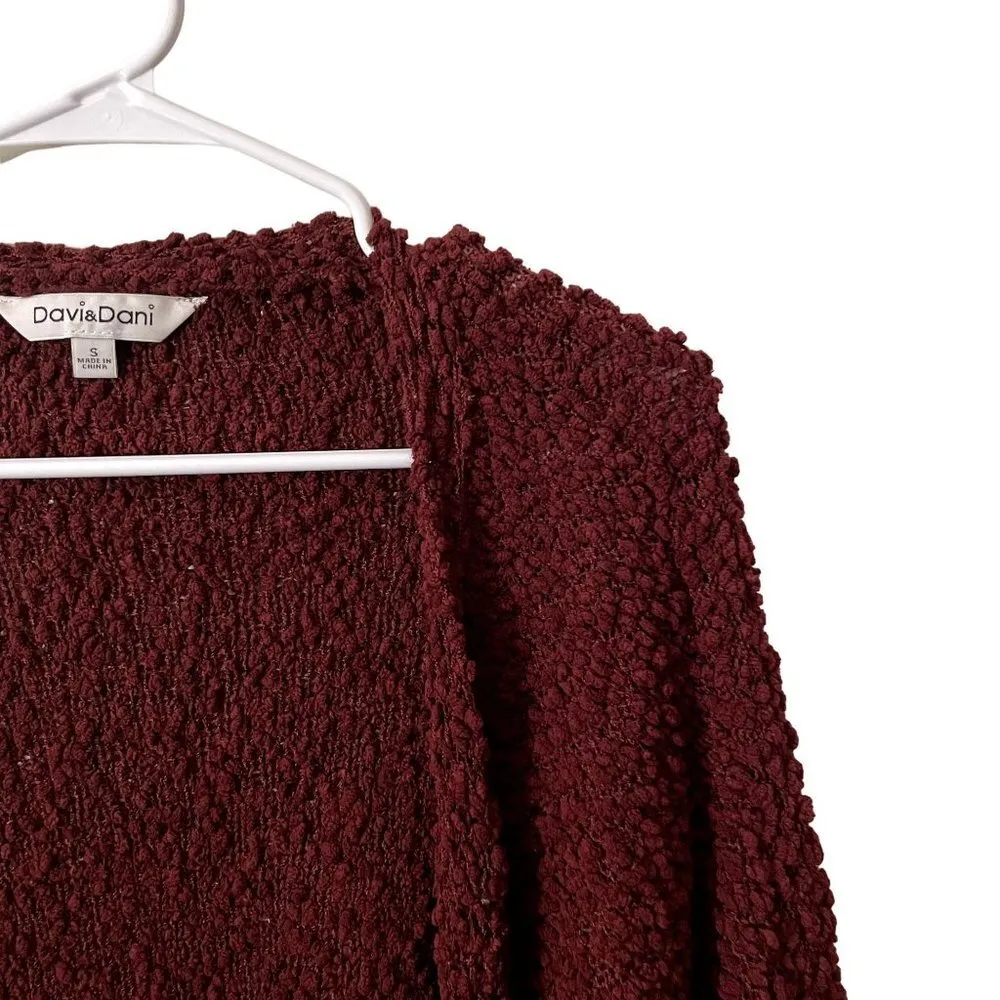 Davis & Dani red deep coral cardigan pockets comfortable winter warm casual - Image 2