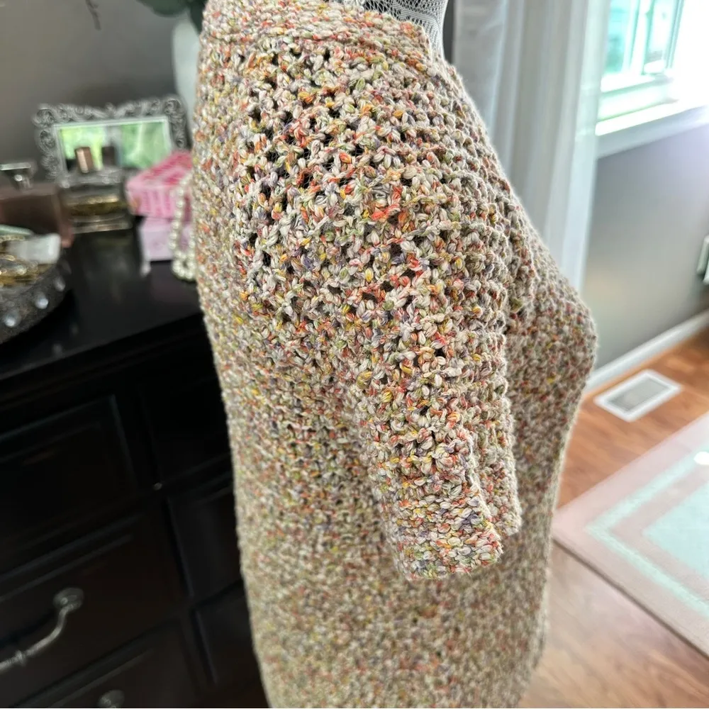 Cabi Multicolor Bouclé Knit Short Sleeve Summer Sweater Size M - Image 5